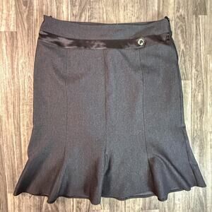 Karina Gray Flounce Hem Skirt 95% Viscose 5% Elastane Made in Bulgaria